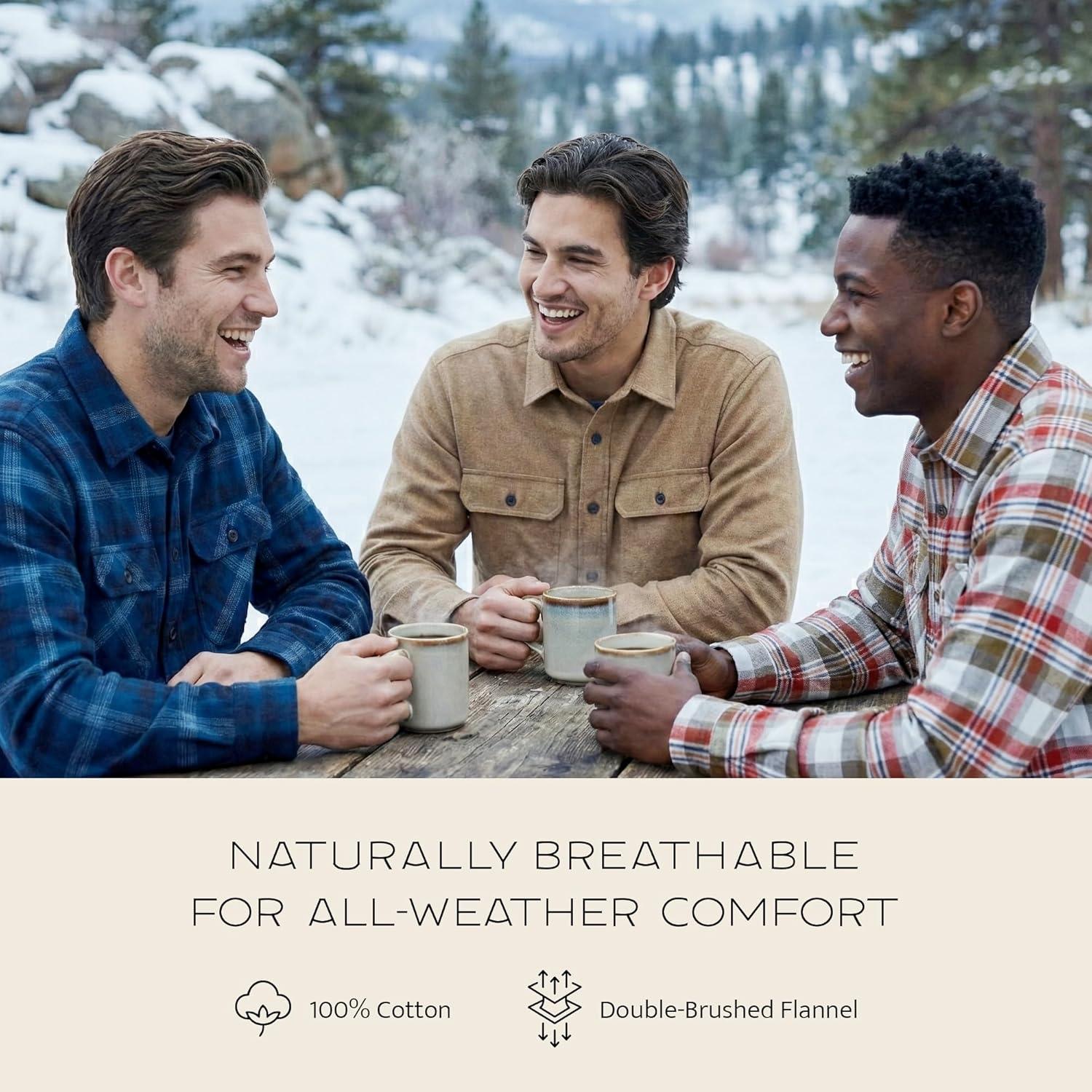 image:imagePendleton Mens Burnside Flannel Shirt Soft Double Brushed Cotton Long Sleeve GreyGold Plaid