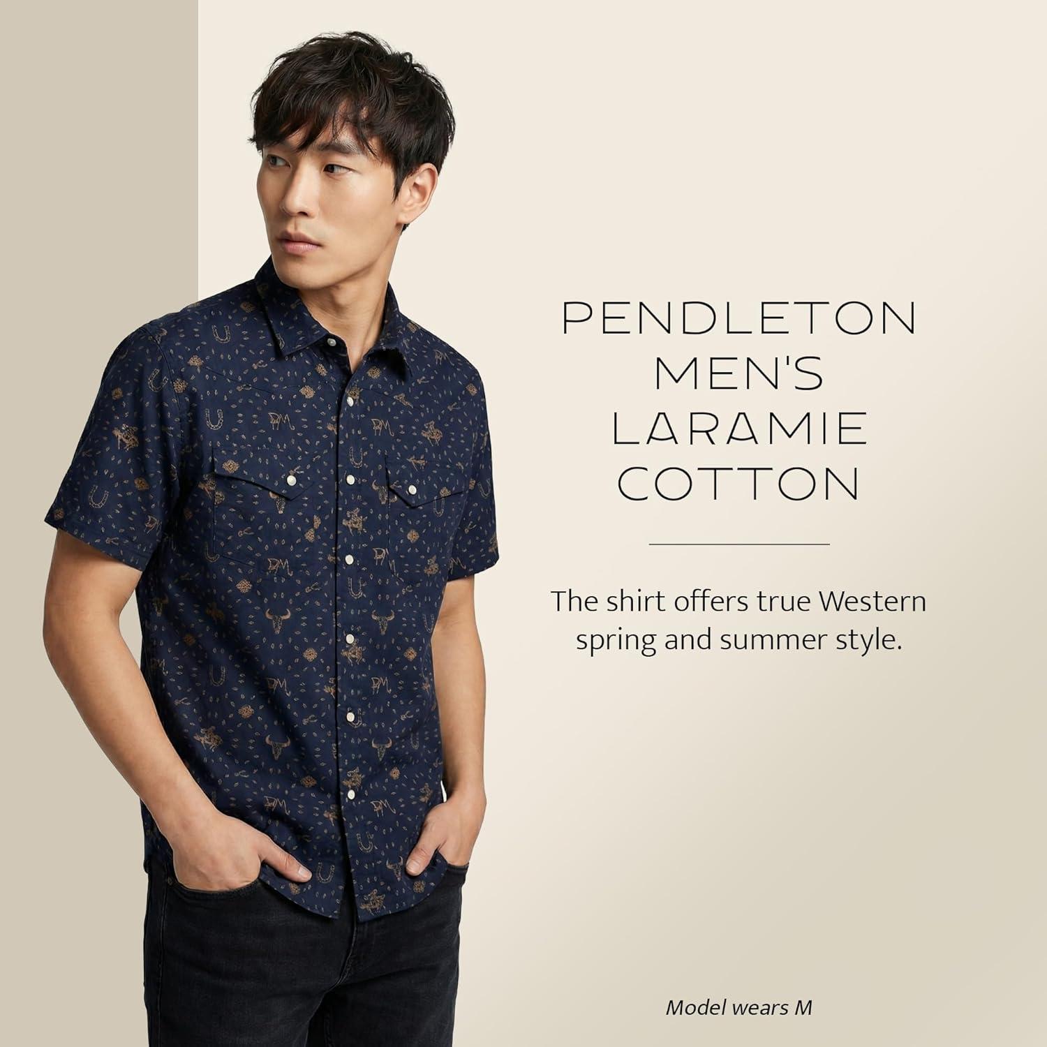 image:imagePendleton Mens Laramie Shirt Short SleeveWestern Navy