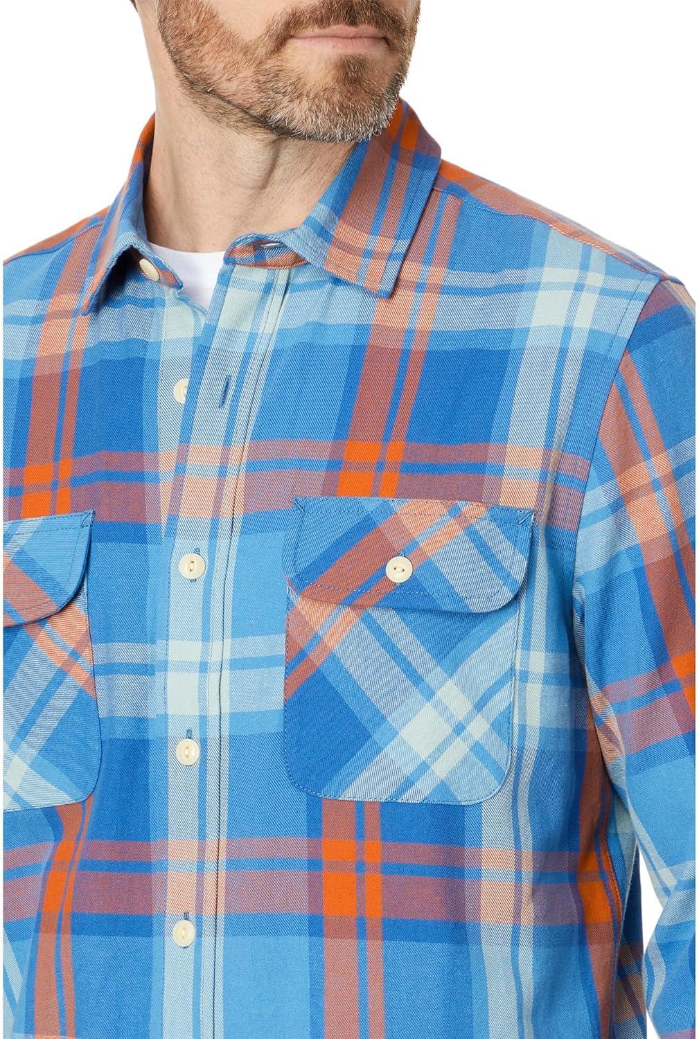 image:imagePendleton Mens Long Sleeve Beach Shack ShirtFaded IndigoFire Red Plaid