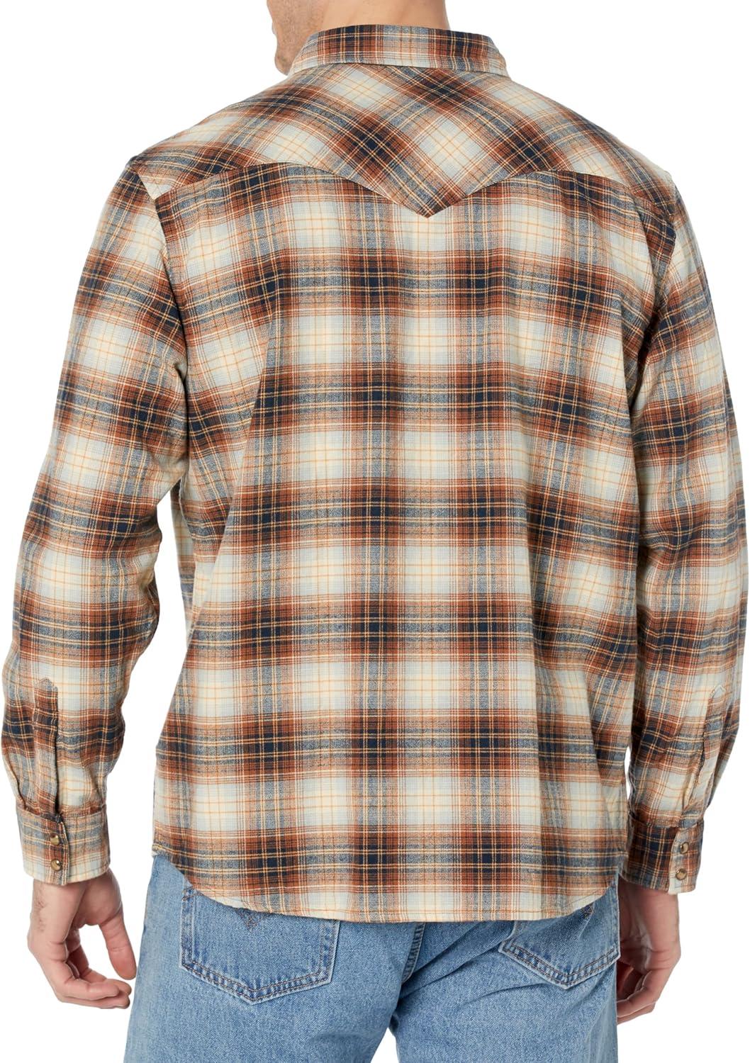 image:imagePendleton Mens Long Sleeve Wyatt ShirtOchreNavyGold Plaid