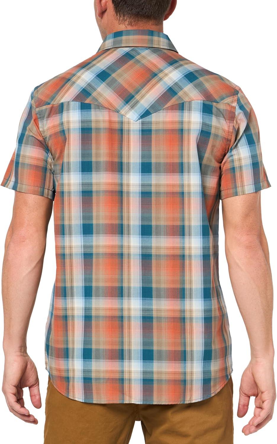 image:imagePendleton Mens Short Sleeve Snap Front Frontier ShirtButton Down ShirtAegeanBrickStone Plaid