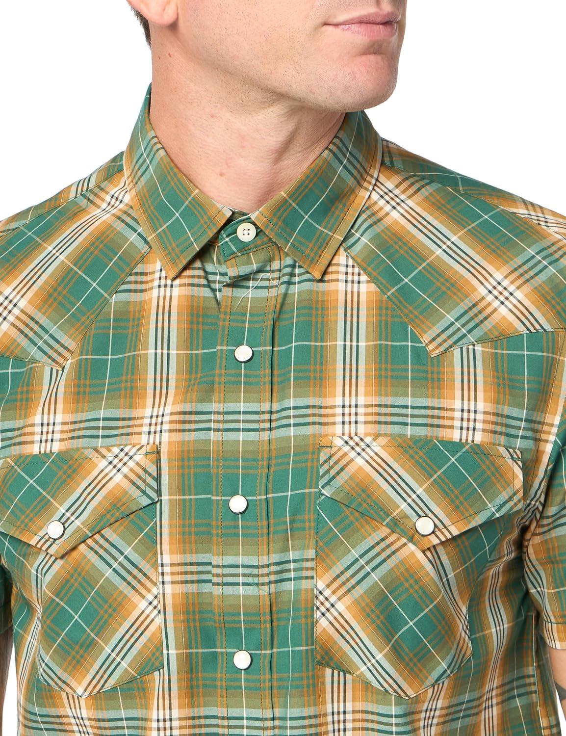 image:imagePendleton Mens Short Sleeve Snap Front Frontier ShirtButton Down ShirtFirBronze Plaid