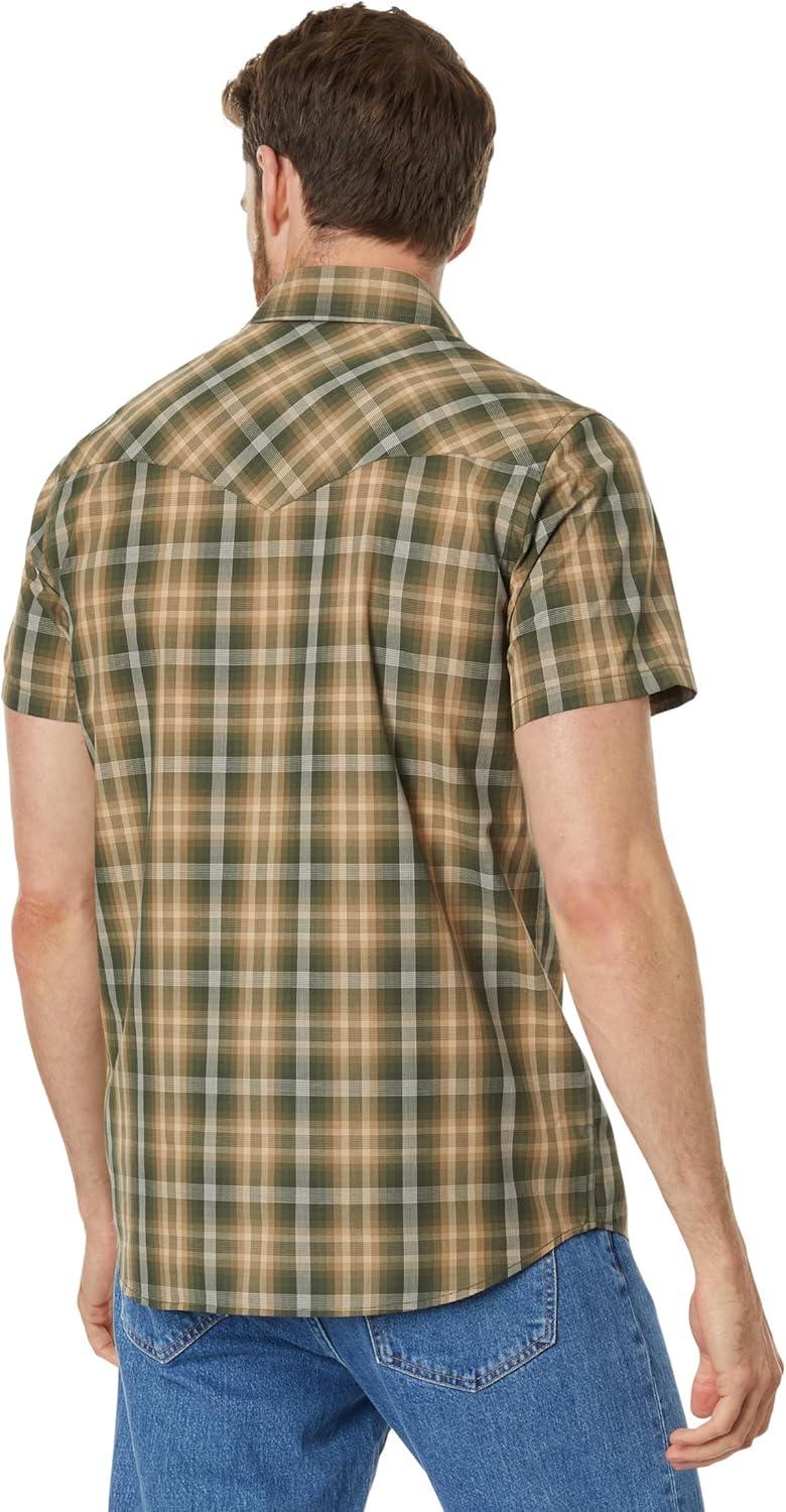 image:imagePendleton Mens Short Sleeve Snap Front Frontier ShirtButton Down ShirtGreenSand Plaid