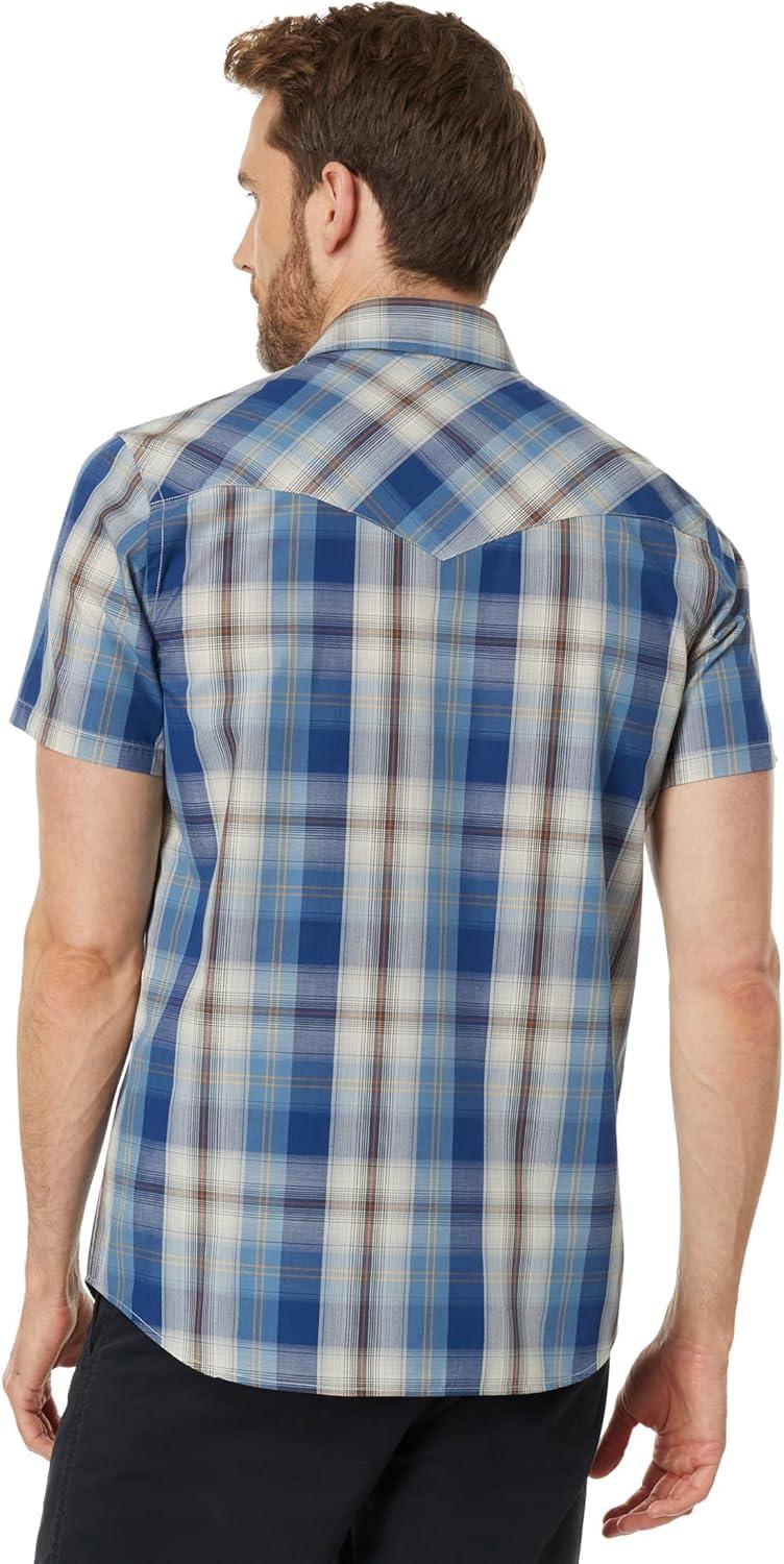 image:imagePendleton Mens Short Sleeve Snap Front Frontier ShirtButton Down ShirtGreyBlue Plaid