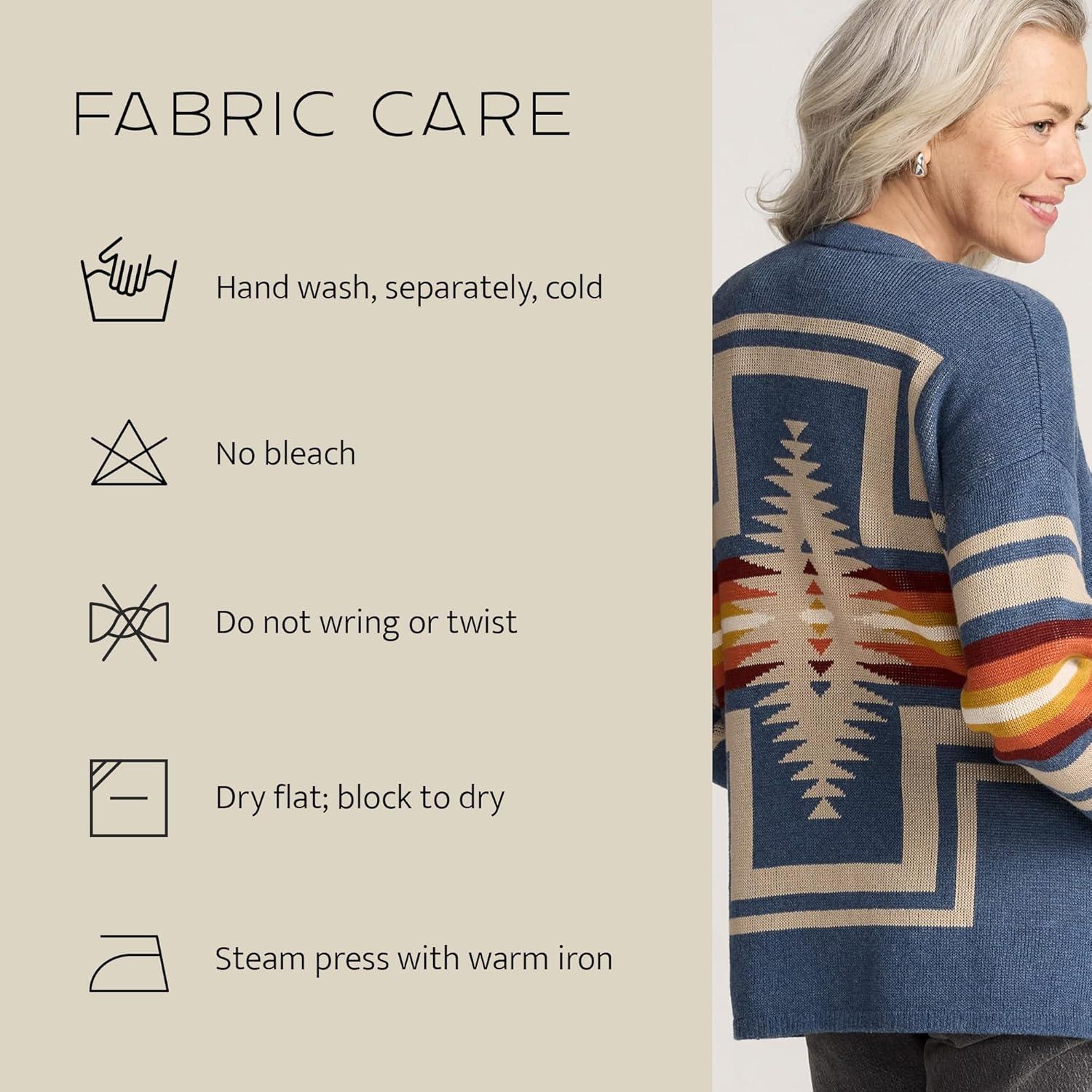 image:imagePendleton Sierra Spring Cardigan for Women Cotton Sweater with Harding Pattern Open Front 28 LengthDusty Blue Heather