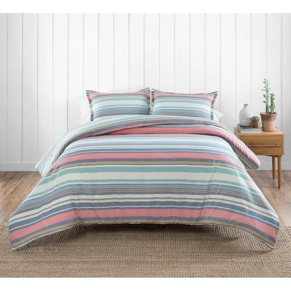 image:imagePendleton Aurora Twin Comforter Set Stripe Luxury Cotton Bedding Holiday Bedroom Decor with Pillow Sham Breathable Plush Soft Comfortable Quilt Sets for Dorm Room Essentials Tan MultiTan Multi