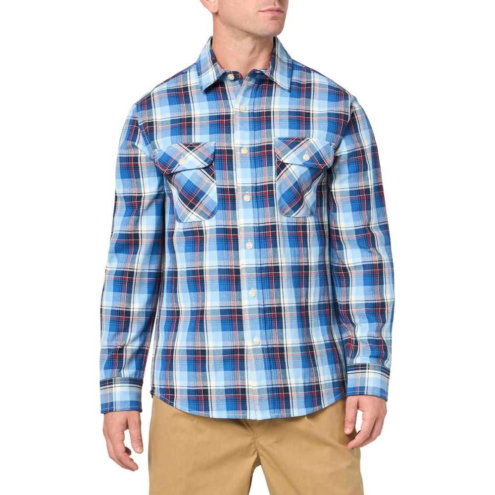 image:imagePendleton Mens Long Sleeve Beach Shack ShirtBlueWhiteRed Plaid