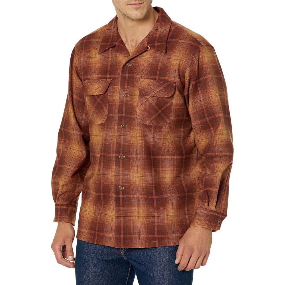 image:imagePendleton Mens Long Sleeve Classic Fit Wool Board ShirtGoldRust Ombre