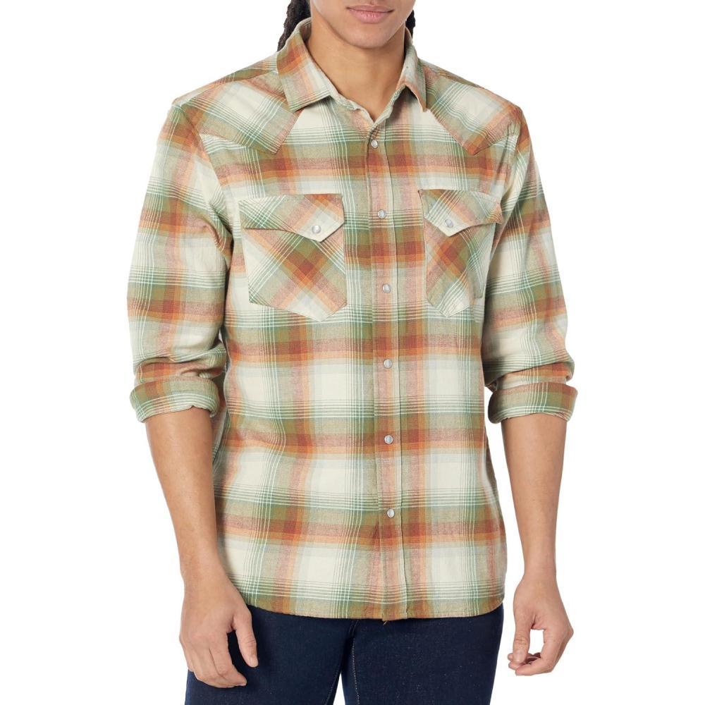 image:imagePendleton Mens Long Sleeve Wyatt ShirtFirTanRed Plaid