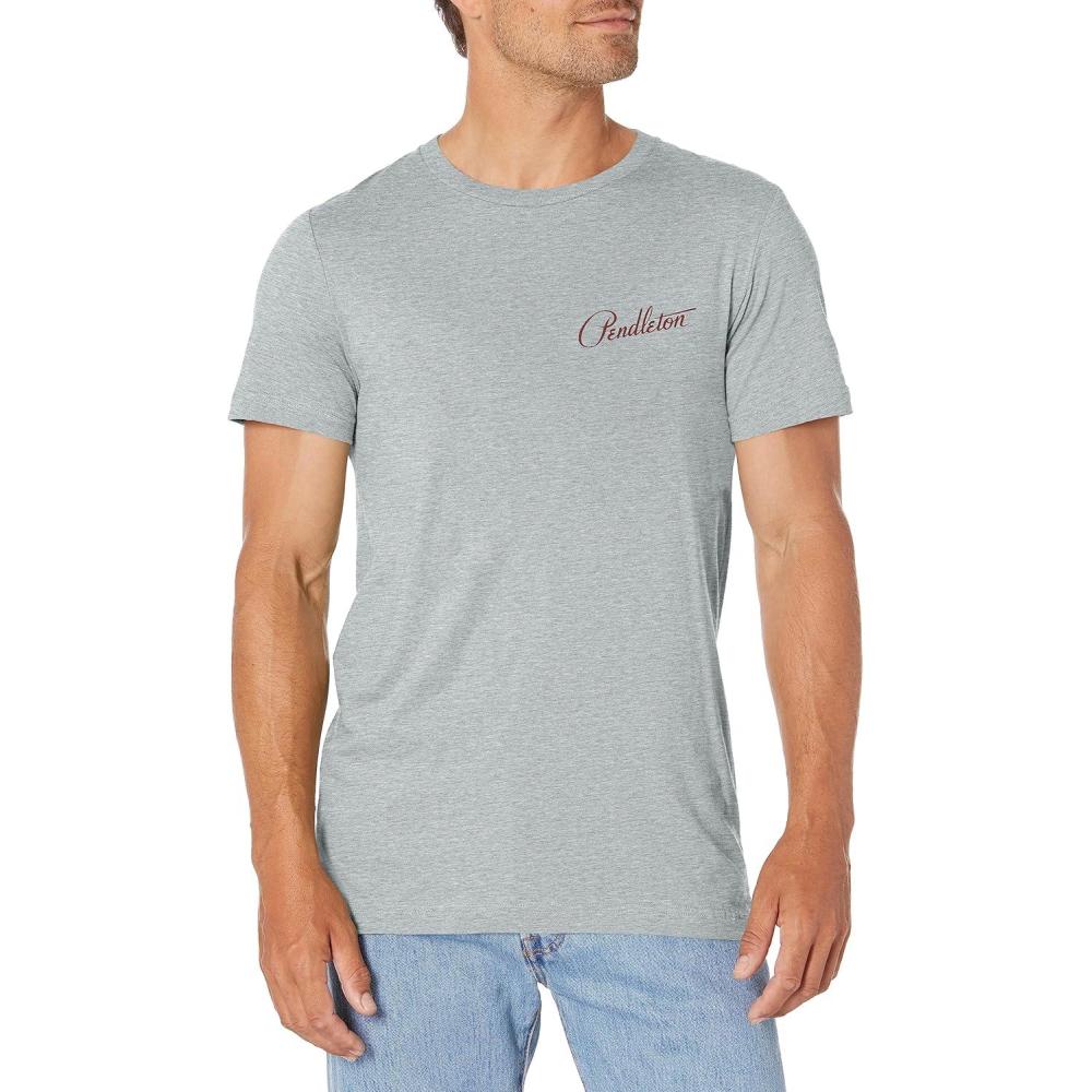 image:imagePendleton Mens Short Sleeve Trapper Peak Heather Graphic TShirtAthletic HeatherMulti