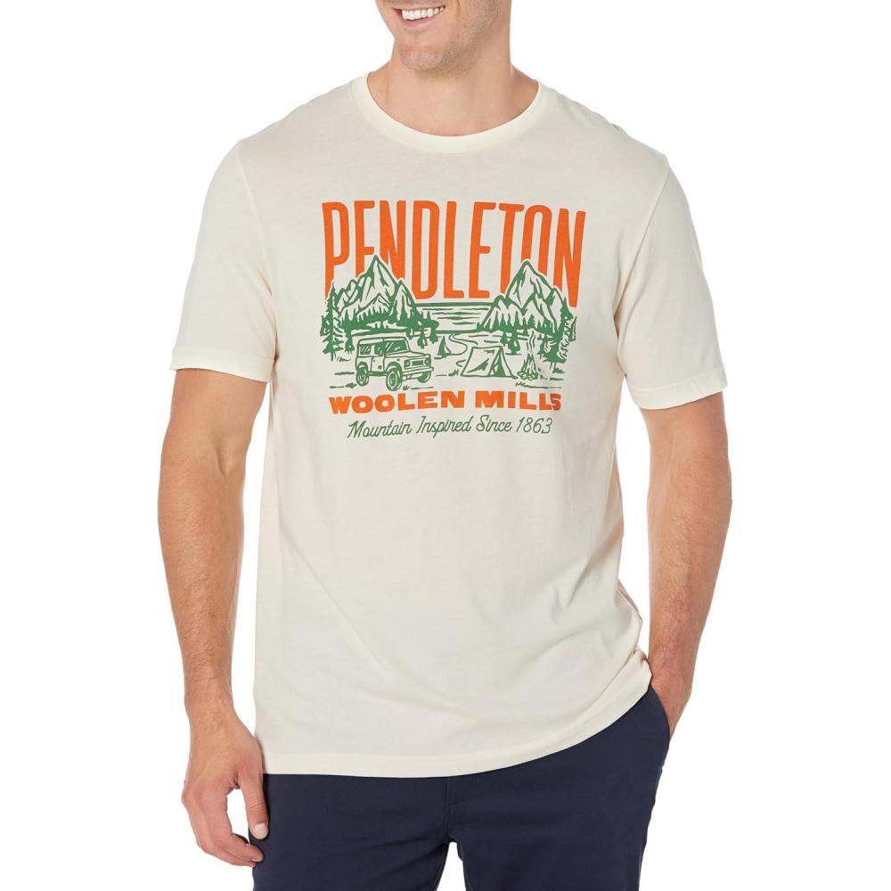 image:imagePendleton Mens Short Sleeve Vintage 4x4 Graphic TShirtNaturalRust