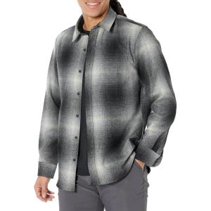 PENDLETON Men’s Long Sleeve Classic-fit Lodge Shirt, Black/White Ombre, SM