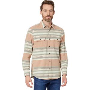 Pendleton Men’s Long Sleeve Beach Shack Shirt(Mocha Stripe)