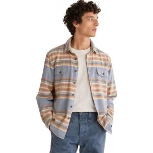Pendleton Men’s Long Sleeve Beach Shack Shirt(Soft Indigo Stripe)