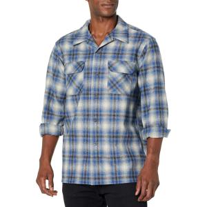 Pendleton Mens Long Sleeve Classic Fit Wool Board Shirt(Grey/Blue Ombre)