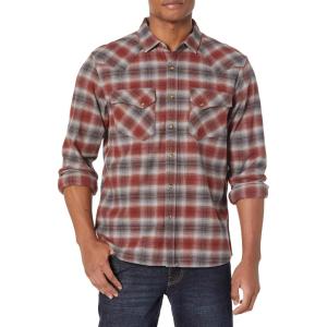 Pendleton Mens Long Sleeve Wyatt Shirt(Charcoal/Red Plaid)