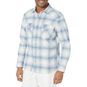 Pendleton Mens Long Sleeve Wyatt Shirt(Ivory/Denim Ombre)