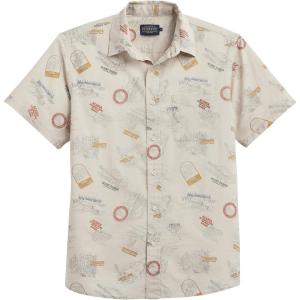 Pendleton Men’s Shoreline Cotton Shirt, Ultra-Light Breathable Short Sleeve, Relaxed Fit, Washable Summer Tops(Parks Tan)