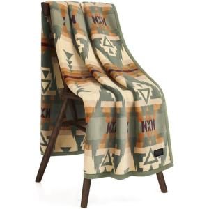 Pendleton Throw Blanket Soft Lightweight Decorative Blanket for Sofa, Couch, or Bed – Cozy Fall Throw Blanket for Living Room or Bedroom Decor and Gifts for Women, 50″ x 70″ (Green Multi)(Green Multi)
