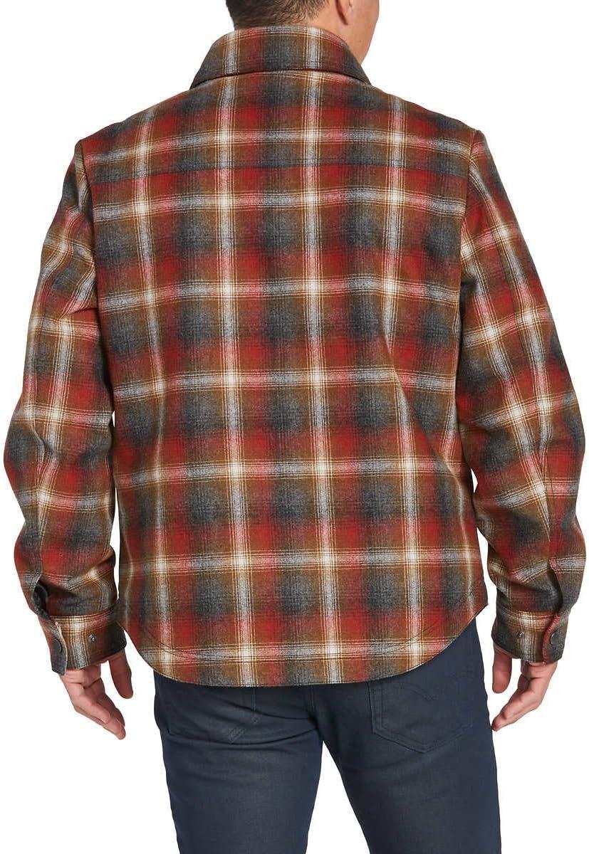 image:imagePENDLETON Mens Polyfill Insulation Wool Blend Shirt Jacket US Alpha Small Regular Regular Red Rust Gray Plaid