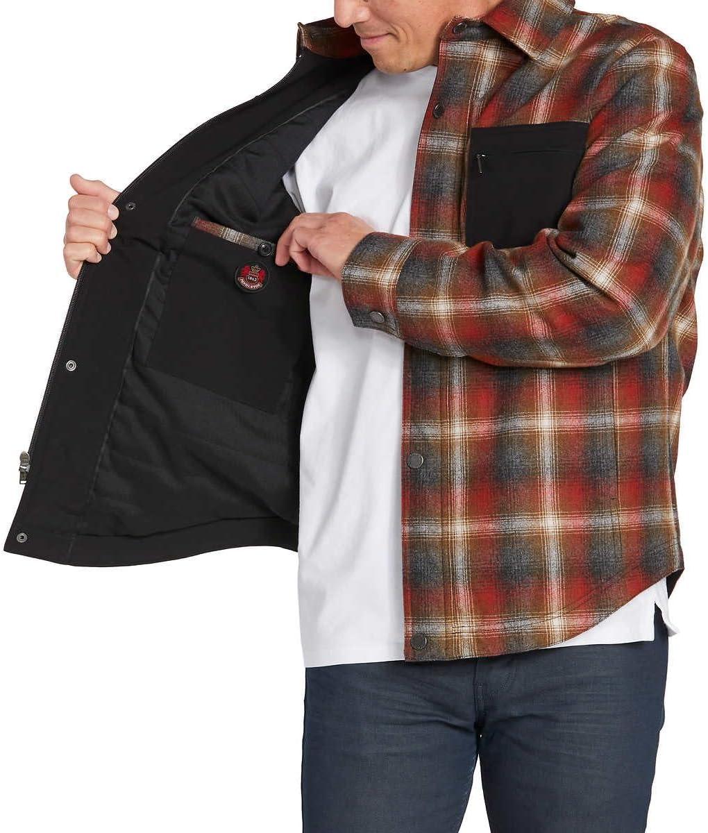 image:imagePENDLETON Mens Polyfill Insulation Wool Blend Shirt Jacket US Alpha Small Regular Regular Red Rust Gray Plaid