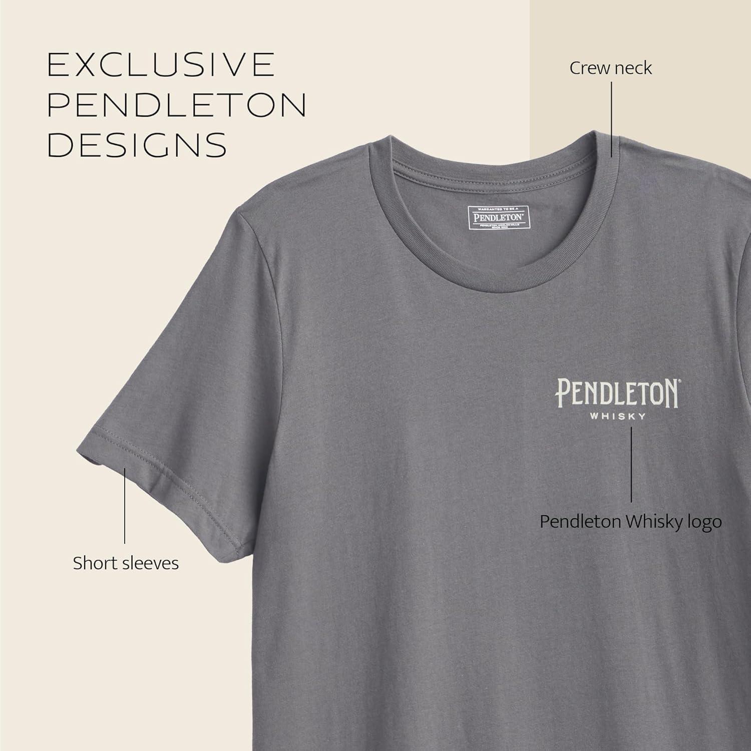 image:imagePendleton Mens Graphic TShirt 100 Cotton Short Sleeve Tee Soft WaterBased Print Casual Shirt Crew NeckAsphaltIvory
