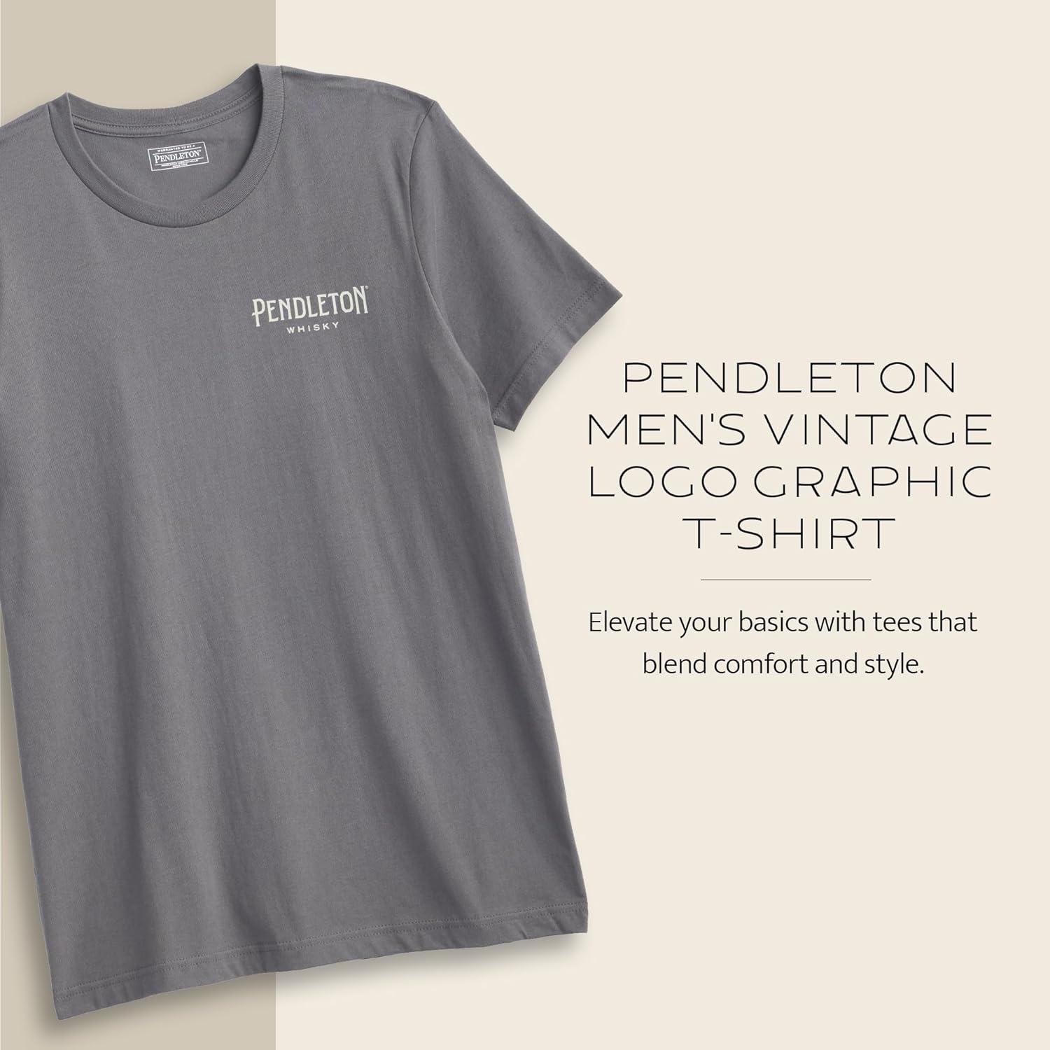 image:imagePendleton Mens Graphic TShirt 100 Cotton Short Sleeve Tee Soft WaterBased Print Casual Shirt Crew NeckAsphaltIvory