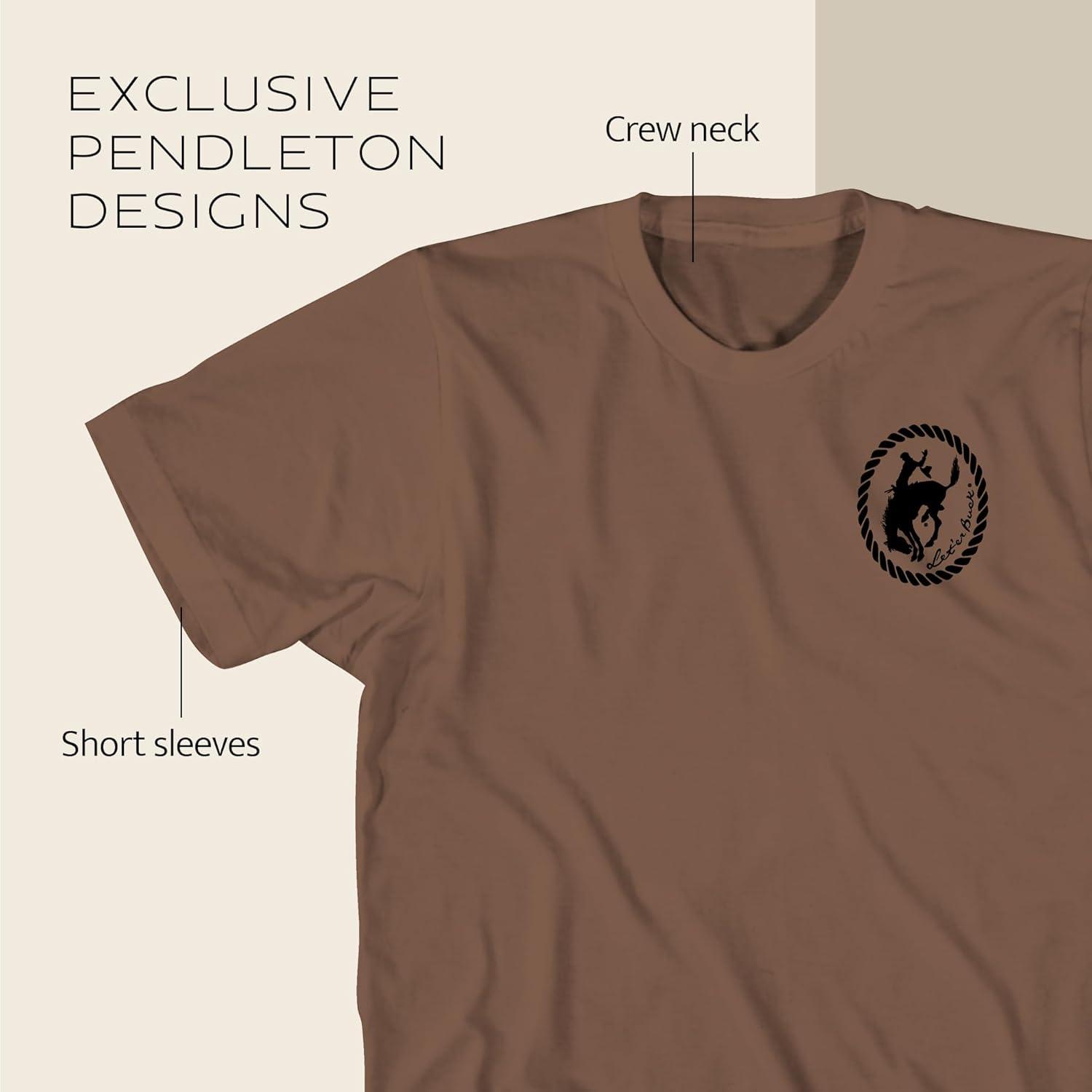 image:imagePendleton Mens Graphic TShirt 100 Cotton Short Sleeve Tee Soft WaterBased Print Casual Shirt Crew NeckBrownBlack Pendleton Whisky