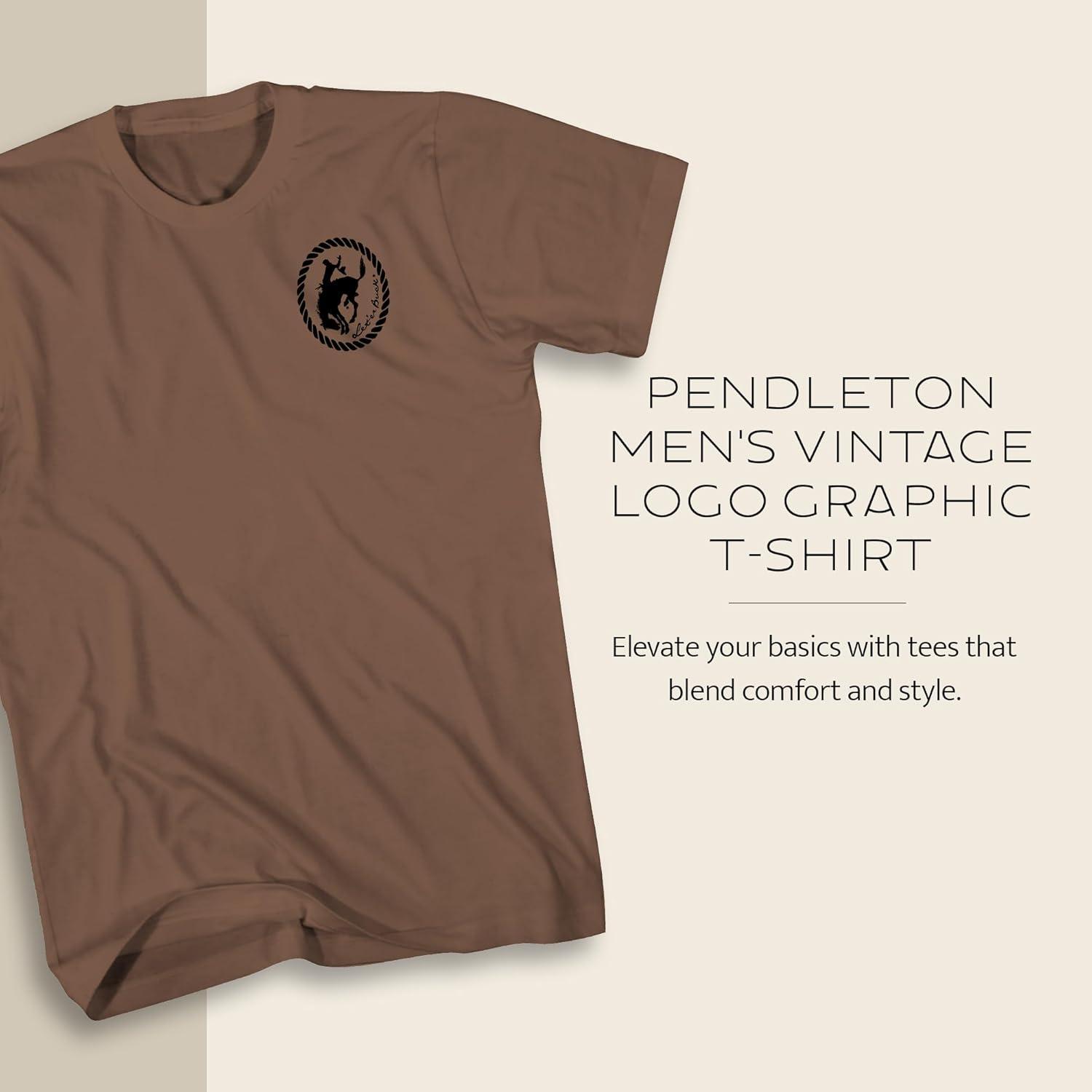 image:imagePendleton Mens Graphic TShirt 100 Cotton Short Sleeve Tee Soft WaterBased Print Casual Shirt Crew NeckBrownBlack Pendleton Whisky