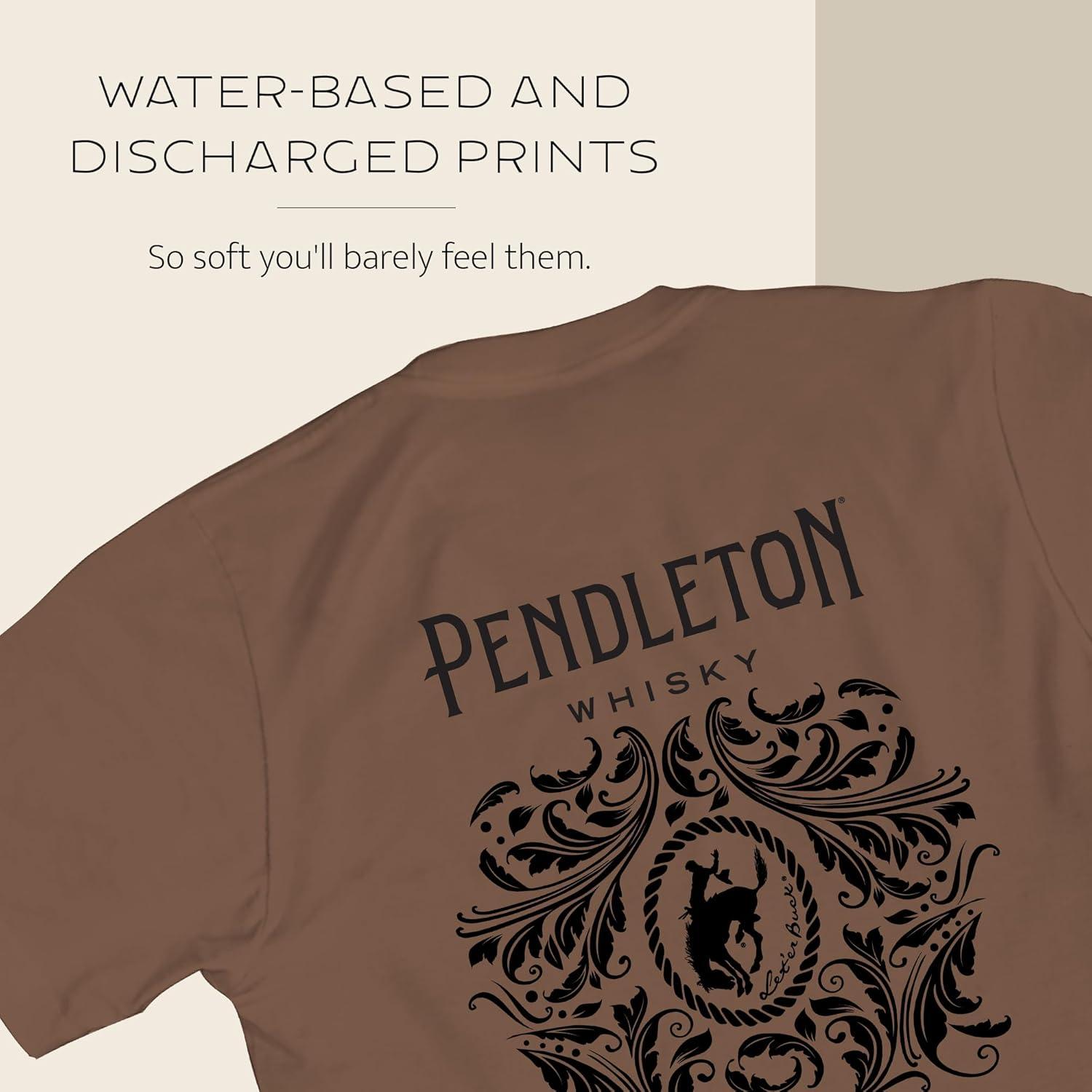 image:imagePendleton Mens Graphic TShirt 100 Cotton Short Sleeve Tee Soft WaterBased Print Casual Shirt Crew NeckBrownBlack Pendleton Whisky