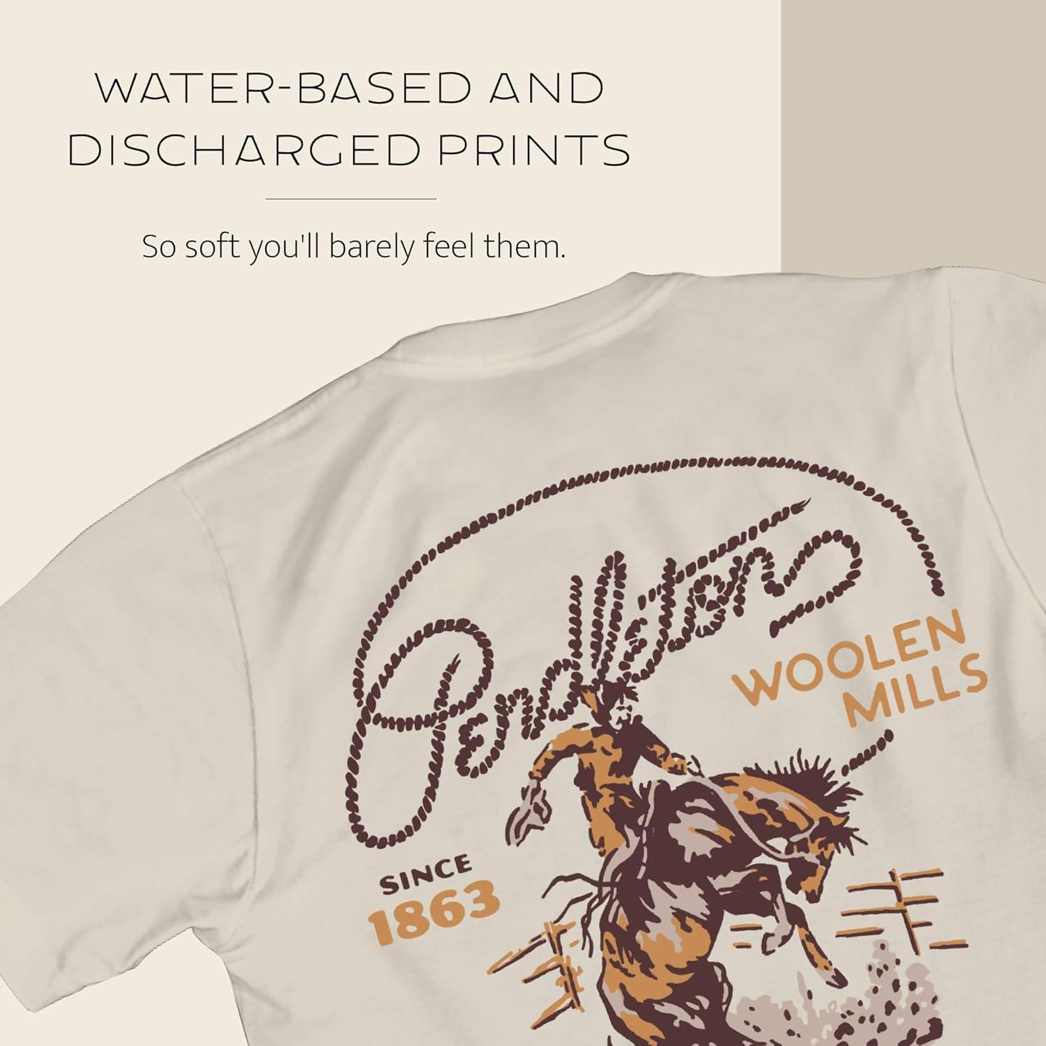 image:imagePendleton Mens Graphic TShirt 100 Cotton Short Sleeve Tee Soft WaterBased Print Casual Shirt Crew NeckDustBrown Ranch Rodeo