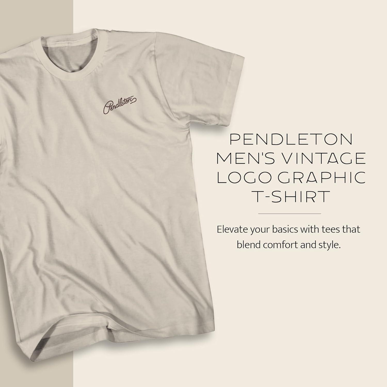 image:imagePendleton Mens Graphic TShirt 100 Cotton Short Sleeve Tee Soft WaterBased Print Casual Shirt Crew NeckDustBrown Ranch Rodeo