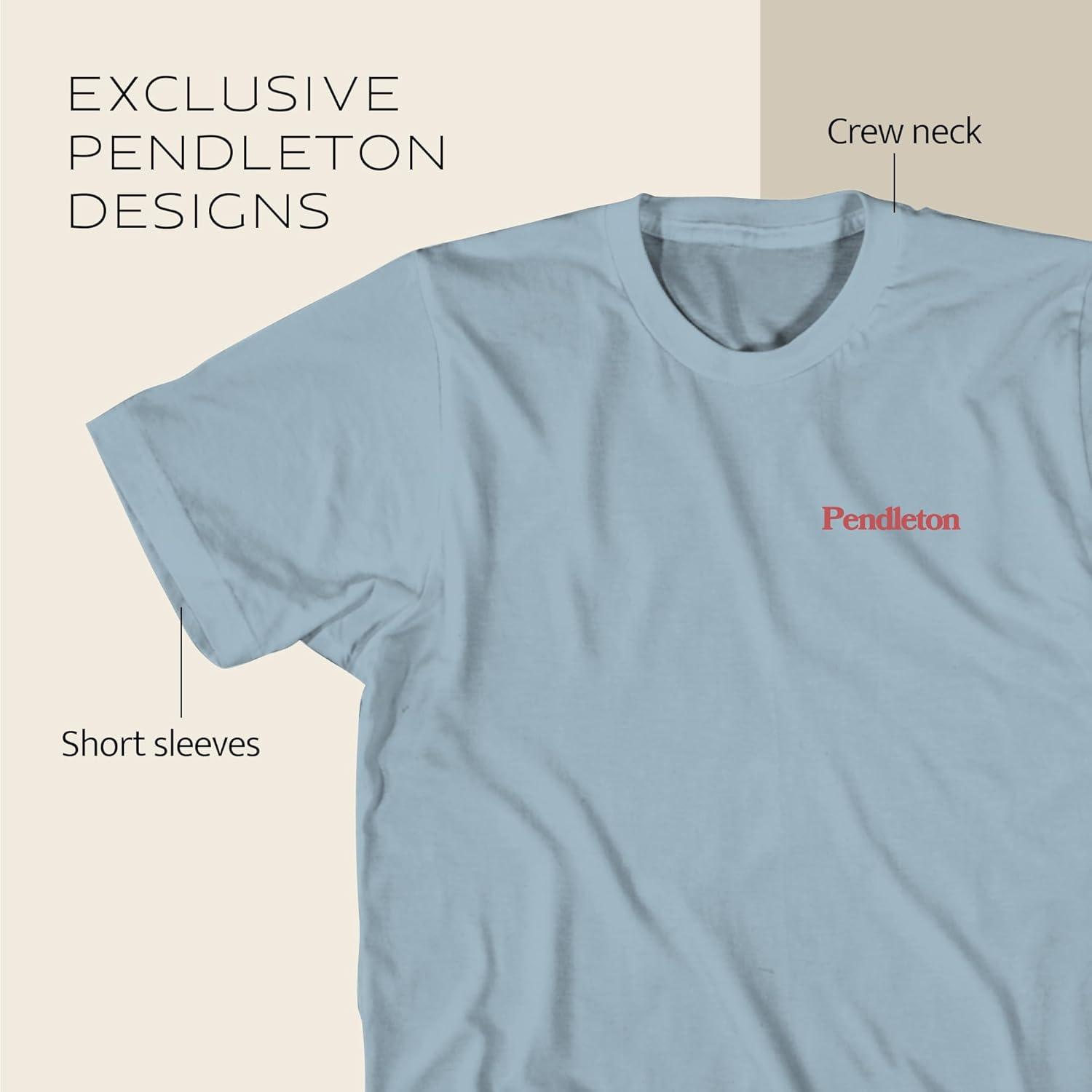 image:imagePendleton Mens Graphic TShirt 100 Cotton Short Sleeve Tee Soft WaterBased Print Casual Shirt Crew NeckLight Blue Freshwater Fishing