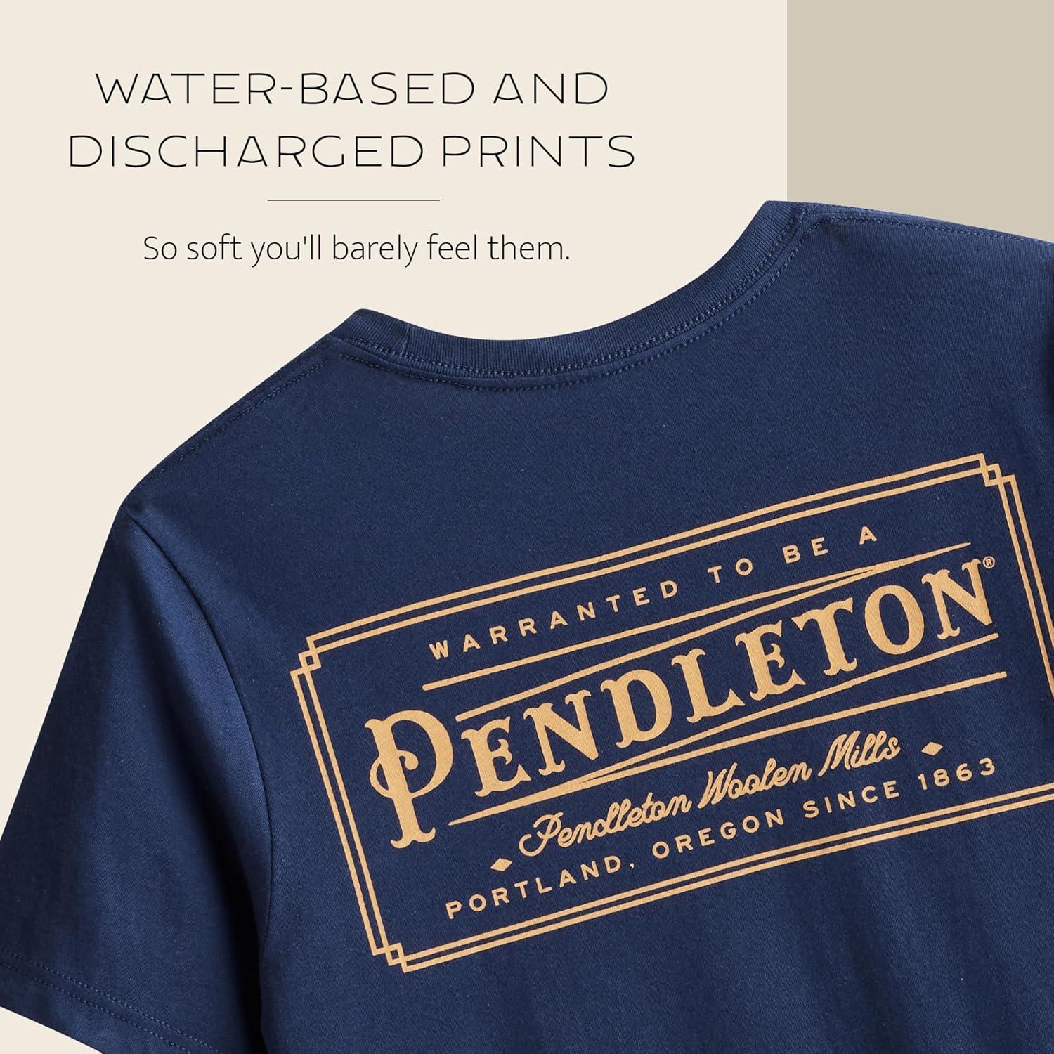 image:imagePendleton Mens Graphic TShirt 100 Cotton Short Sleeve Tee Soft WaterBased Print Casual Shirt Crew NeckNavy Gold
