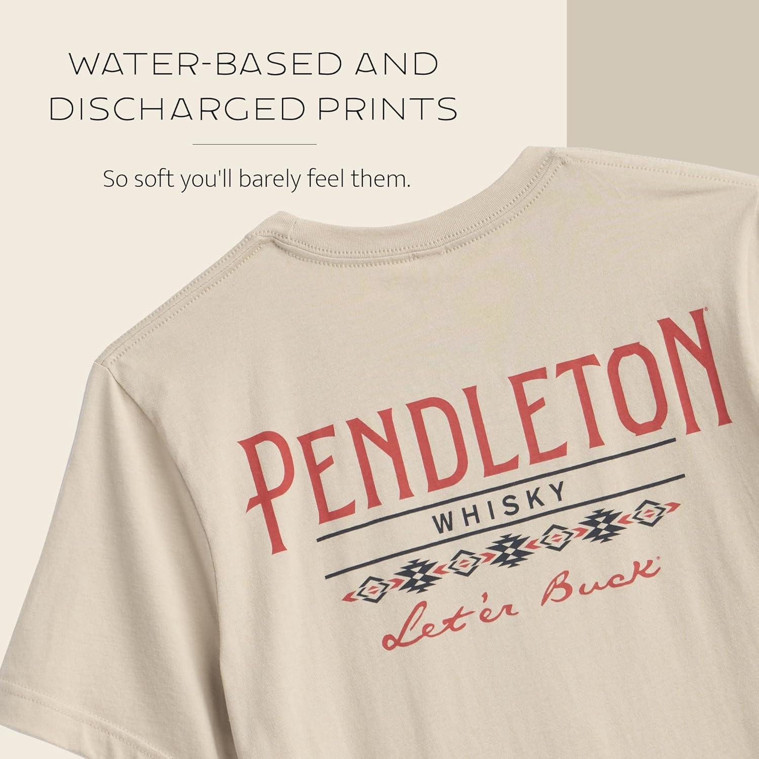 image:imagePendleton Mens Graphic TShirt 100 Cotton Short Sleeve Tee Soft WaterBased Print Casual Shirt Crew NeckTanRed