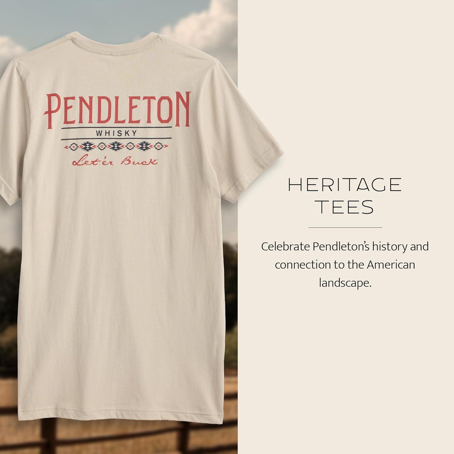 image:imagePendleton Mens Graphic TShirt 100 Cotton Short Sleeve Tee Soft WaterBased Print Casual Shirt Crew NeckTanRed