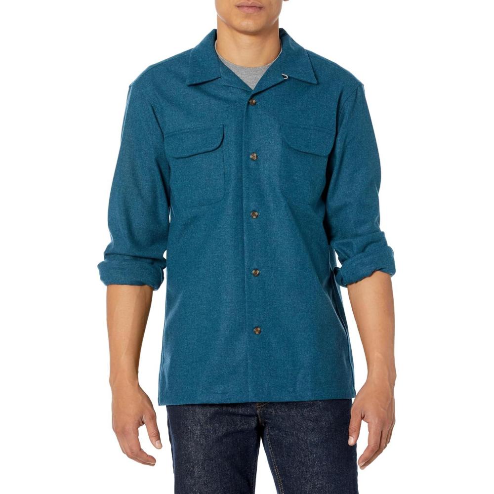 image:imagePendleton Mens Long Sleeve Board ShirtBlue Mix Solid