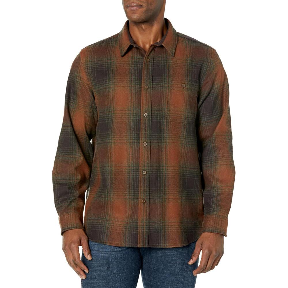 image:imagePendleton Mens Long Sleeve Classicfit Trail ShirtBrownGreen Mix Ombre