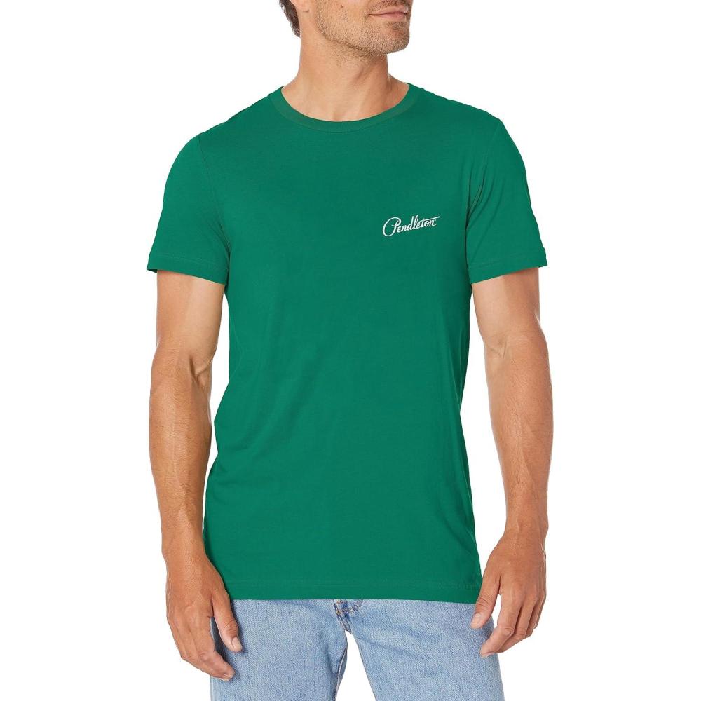 image:imagePendleton Mens Short Sleeve Harding Graphic TShirtEvergreenGrey