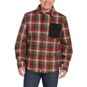PENDLETON Men’s Polyfill Insulation Wool Blend Shirt Jacket (US, Alpha, Small, Regular, Regular, Red (Rust Gray Plaid))