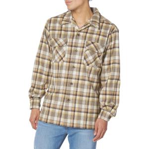 Pendleton Mens Long Sleeve Board Shirt(Taupe Mix Plaid)