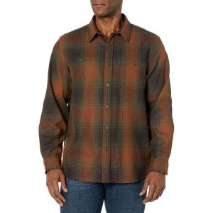 Pendleton Mens Long Sleeve Classic-fit Trail Shirt(Brown/Green Mix Ombre)