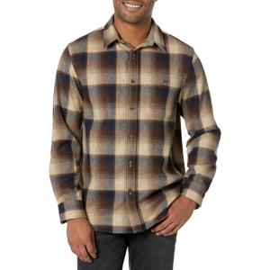 Pendleton Mens Long Sleeve Classic-fit Trail Shirt(Brown/Navy Ombre)