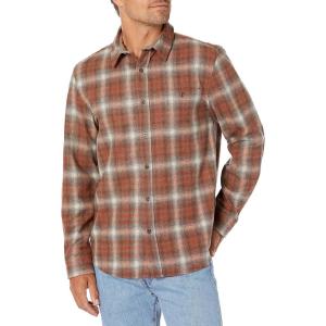 Pendleton Mens Long Sleeve Classic-fit Trail Shirt(Grey/Copper Ombre)