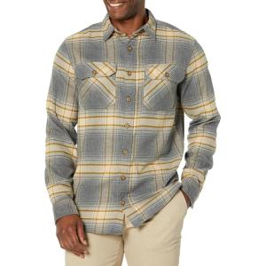 Pendleton Mens Long Sleeve Tall Super Soft Burnside Flannel Shirt(Tan/Oxford/Olive Plaid)