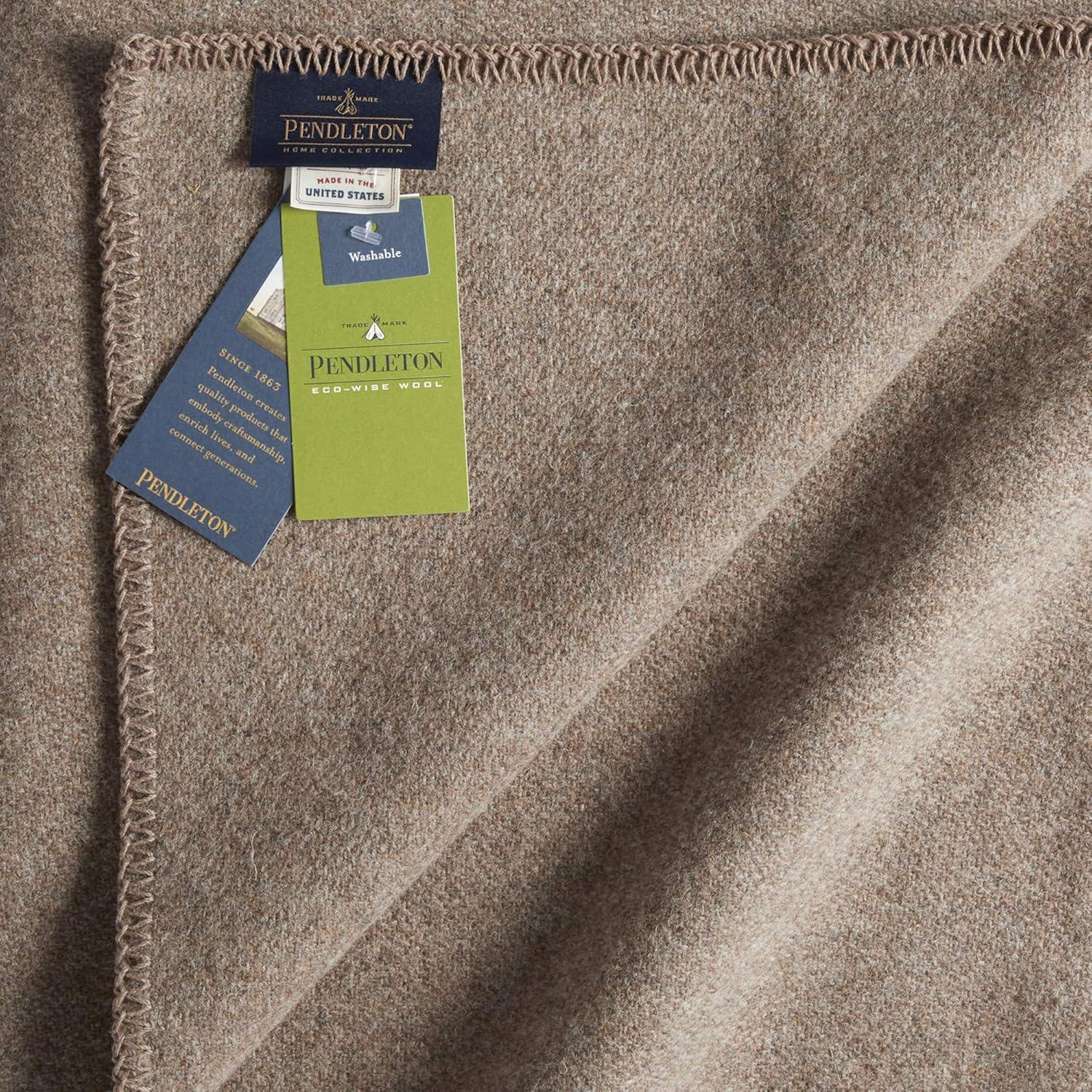 image:imagePendleton EcoWise Washable Wool Blanket Camel Heather TwinFawn Heather