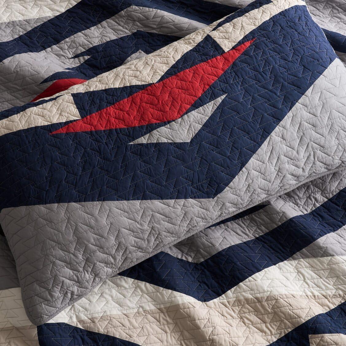 image:imagePendleton King Quilt Set 100 Cotton 3 Piece Quilt Set with Shams Soft Lightweight Bedding for King Size Bed Gray Blue amp Red Patterned Comforter Alternative King Bedding Set Tecopa HillsGrey Blue Red