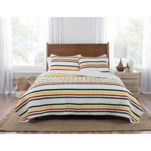 Pendleton King Quilt Set – 100% Cotton 3 Piece Quilt Set with Shams, Soft Lightweight Bedding for King Size Bed, Gray Blue & Red Patterned Comforter Alternative, King Bedding Set (Tecopa Hills)(Multicolor)