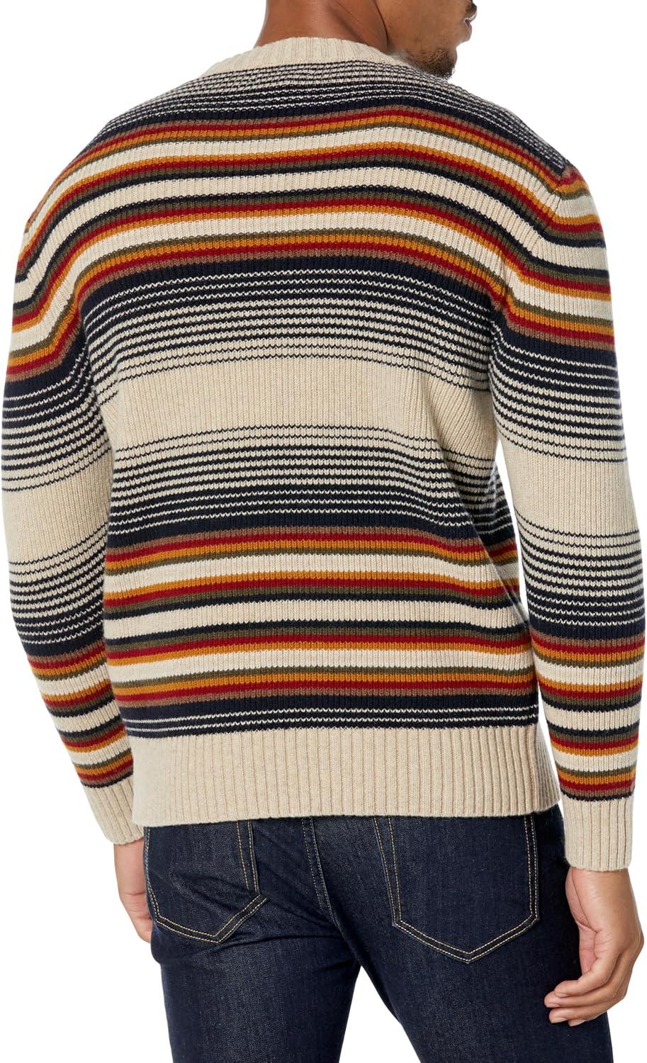 image:imagePendleton Mens Merino Crew SweaterLinenNavy Ombre Stripe