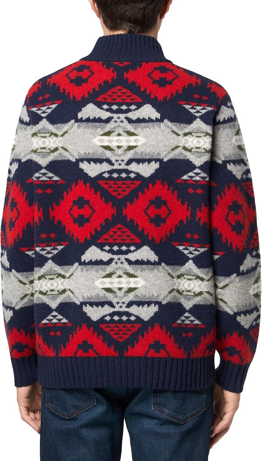 image:imagePendleton Mens Nehalem 14 Zip Wool SweaterNehalem NavyRed